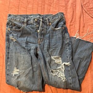 Women's Distressed Blue Jeans